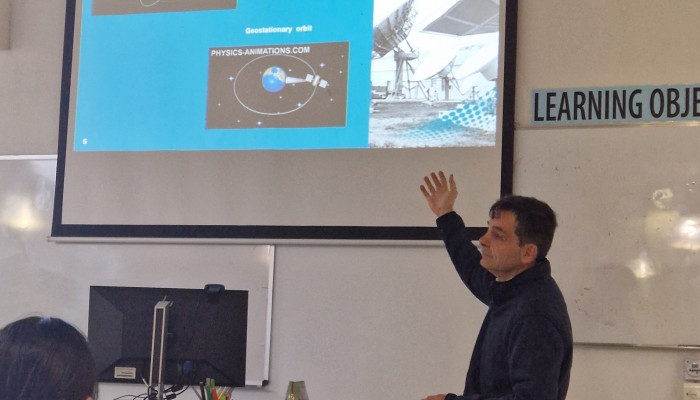 Mr Karantonis from Hellas Sat Visits Our School for Advanced Science Presentation